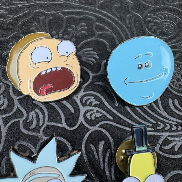 Rick and Morty Enamal Collector Pin Set of 4 Rick Morty Meeseek Mr Poopybutthole - Picture 3 of 4